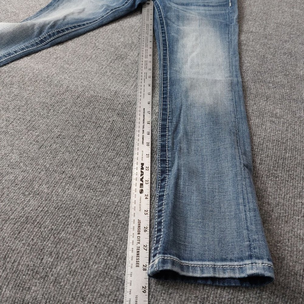 Miss Me Jeans Womens Size 26 Straight Light Wash Bling 5 Pocket Low Rise 0346 - Picture 14 of 15